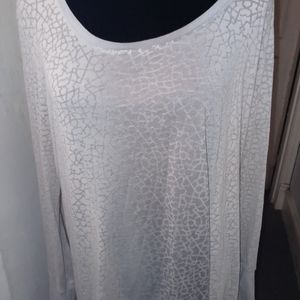 Calvin Klein Long Sleeved Hooded Gray & White Top